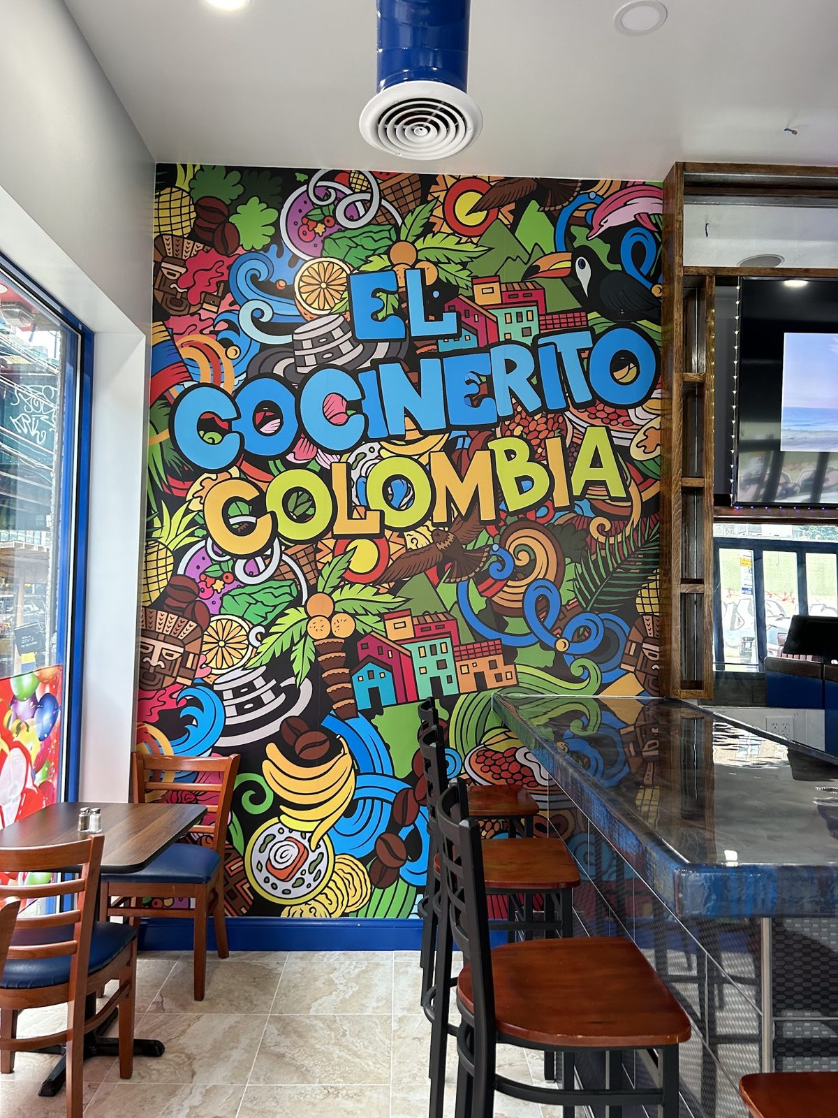 The El Cocinerito mural wall